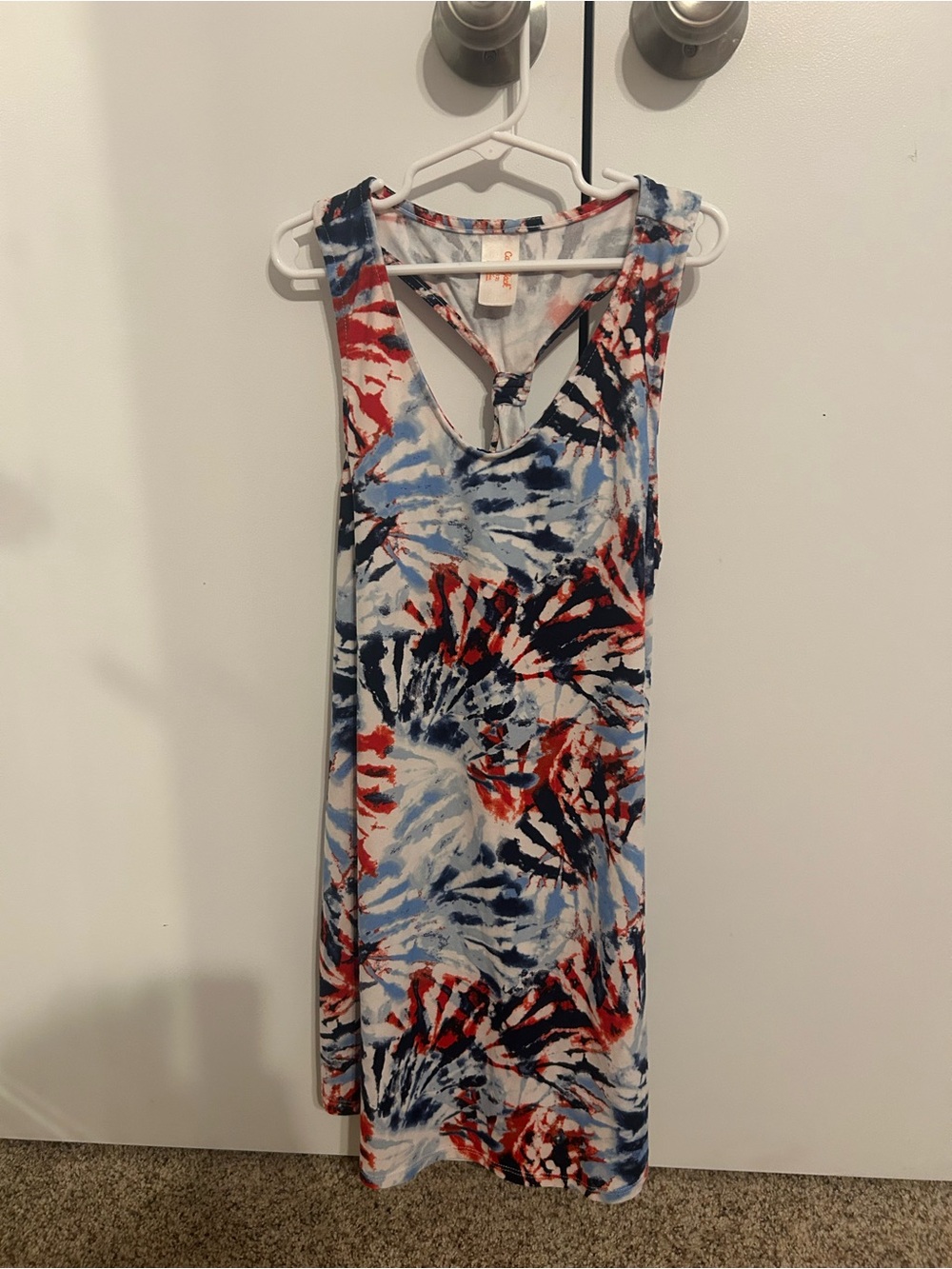 Girls Fourth of July fireworks red white and blue cat and jack cover up summer